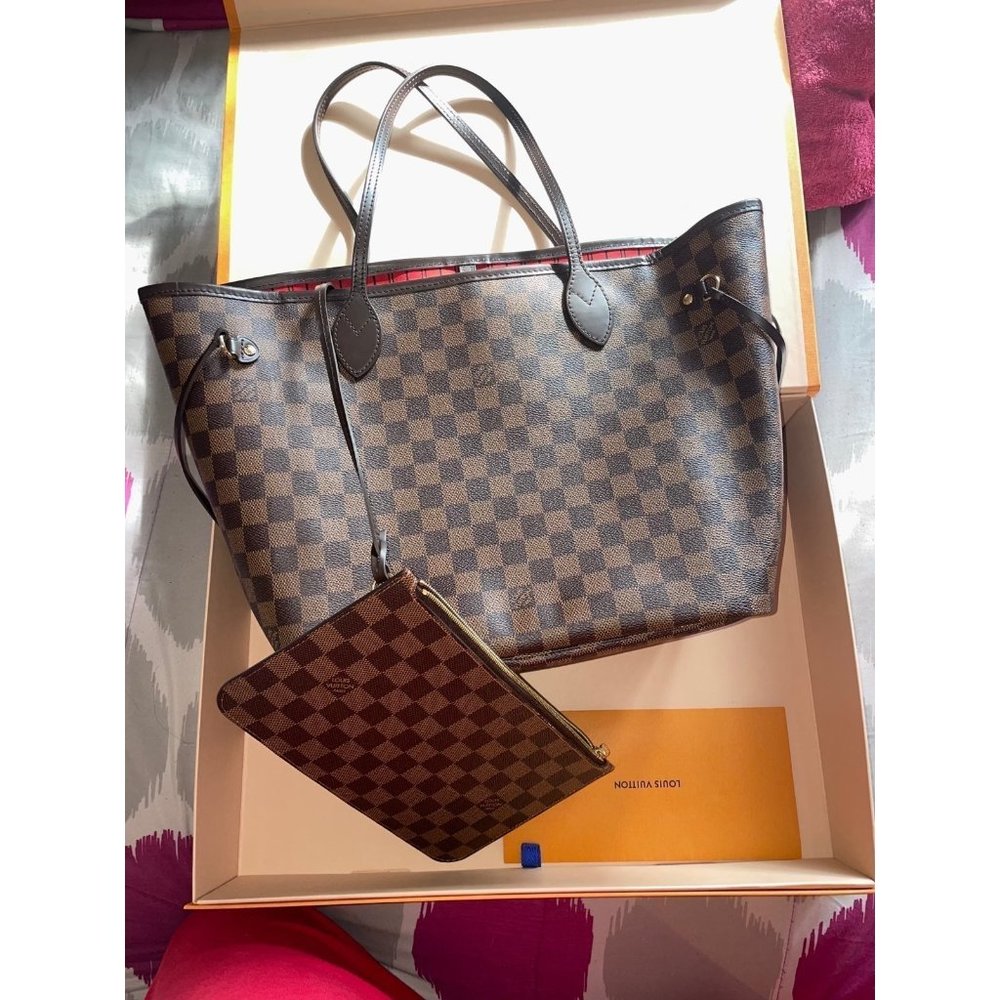 ✅Louis Vuitton NEVERFULL MM Damier Ebene Cherry
